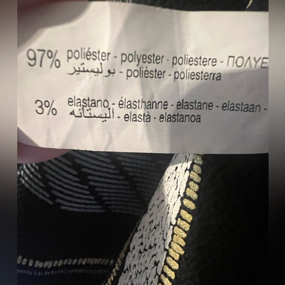 Zara Women's Geometric Tunic Dress
Metallic Gold Print Shift Tribal Raw Hem - Picture 5 of 5